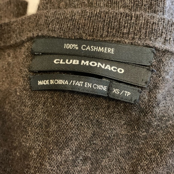 Brown Club Monaco Cashmere V-neck Sweater Sz XS - Picture 3 of 4